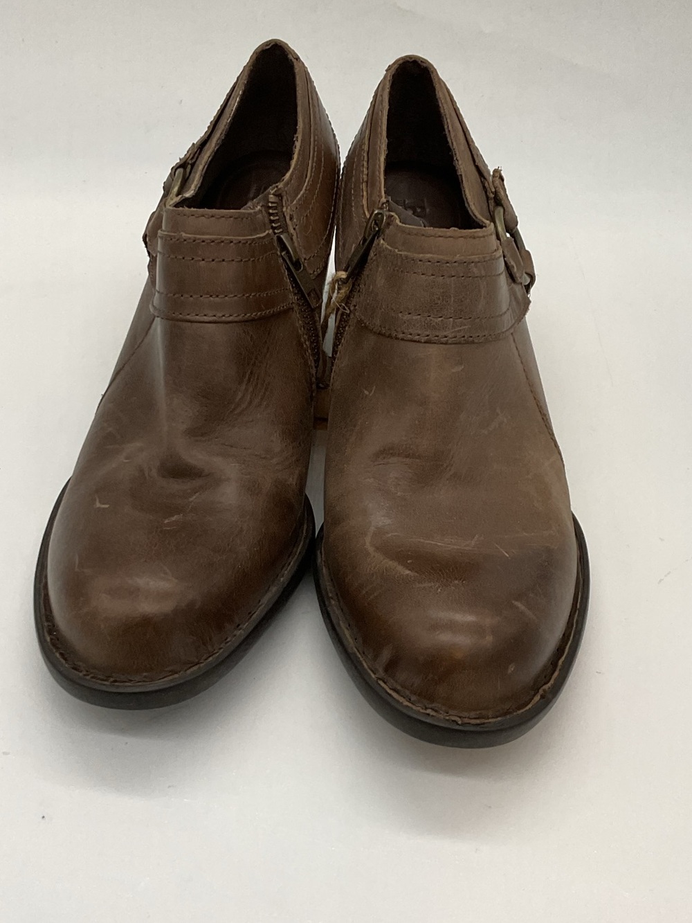 Born Light Brown Leather Ankle Booties